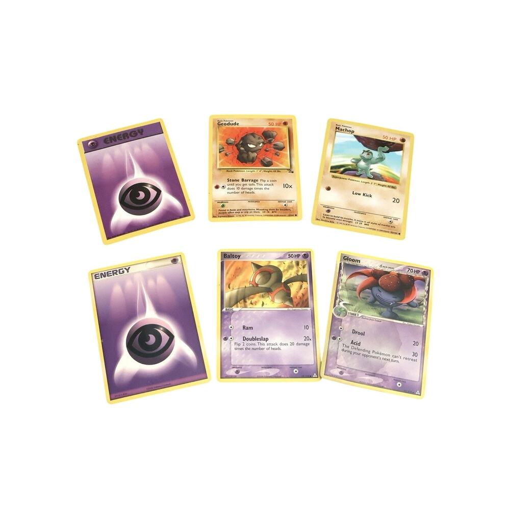 Vintage Pokémon Cards Lot Geodude Machop Baltoy Gloom Energy